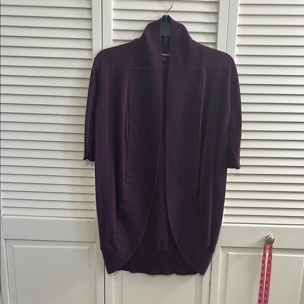 Purple Short Sleeve Cardigan